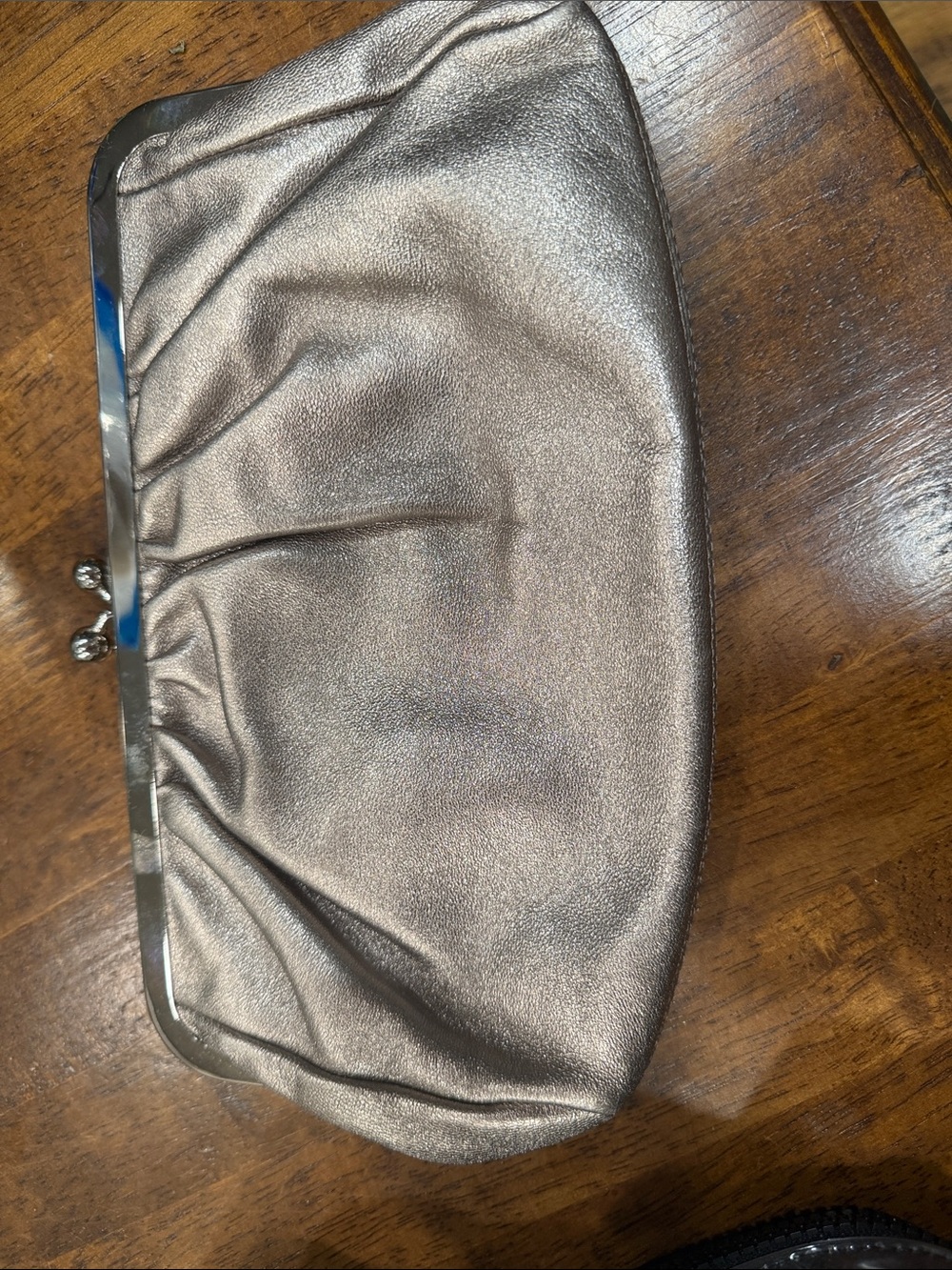Express Metallic Silver Clutch
